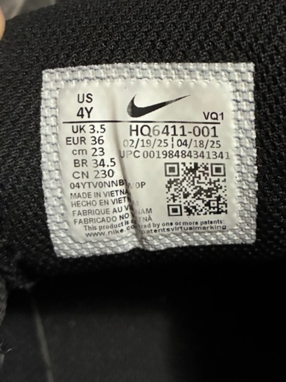 Nike Black and Silver Boys Athletic Sneakers